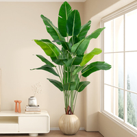 Plantas Verdes Artificiales, Árbol del Paraíso de las Aves, Flores Artificiales, Plantas Biónicas de Alta Gama, Lujo Ligero, para Sala de Estar, Restaurante, Plantas de Interior
