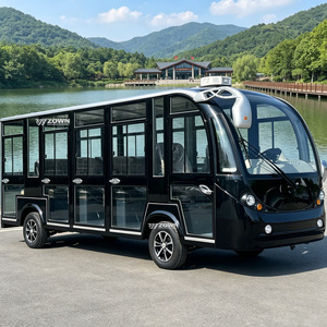 Bus électrique de tourisme long et fermé avec portes et fenêtres en verre trempé pour le transport de passagers en zone rurale - Product Image 1