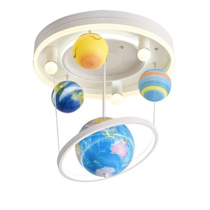 Lustre de chambre à coucher globe créatif personnalisé pour garçons plafonnier espace planète garçons - Product Image 2