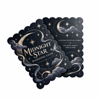 Cartes de Mahjong de luxe imprimées UV, motif Midnight Mahjong, pour mélange de tuiles de Mahjong américain, découpées à la forme ondulée festonnée