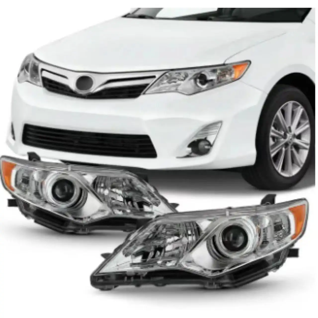 Lampu depan kualitas tinggi lampu depan Halogen untuk Toyota Camry 2012 2013 2014 versi AS lampu depan