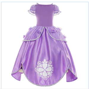 ชุดเดรสโซเฟียสำหรับเด็กผู้หญิง ชุดคอสเพลย์เจ้าหญิง สีม่วงลายดอกไม้ ชุดแฟนซีสำหรับเด็ก ชุดสำหรับงานคริสต์มาส ฮาโลวีน งานวันเกิด - Product Image 4