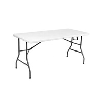 Ensemble de table et chaises pliantes modernes en plastique HDPE pour l'extérieur, 8 places, imperméable, pour les événements festifs
