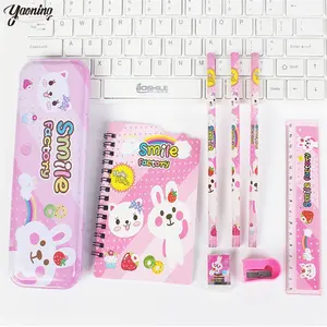 Giảm giá!! AliExpress Hot Bán Chất lượng cao giá bán buôn trẻ em sinh viên phim hoạt hình notepad/hộp bút/bút chì/thước văn phòng phẩm thiết lập cho các trường học