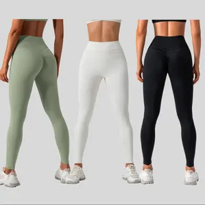 Celana panjang Yoga wanita, legging pinggang tinggi wanita, celana Yoga, celana Fitness cepat kering, celana olahraga ketat pembentuk perut