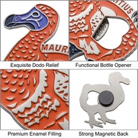 Aimant de réfrigérateur Dodo d'Oiseau de Maurice, ouvre-bouteille de bière, souvenir personnalisé en alliage de zinc émaillé, cadeau touristique, fabriqué en usine SEDEX