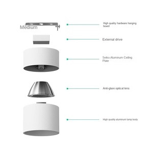 Spot mural à montage en surface 15W 25W Spot LED réglable Dali à intensité variable pour plafond intérieur galerie Tête mobile - Product Image 5