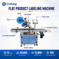 Machine d'étiquetage automatique complète pour surfaces planes supérieures de cartons, sacs et pochettes, certification CE, interface tactile