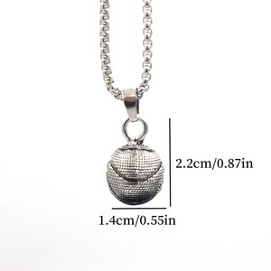 Vente à bas prix de colliers pour hommes avec pendentif rond en acier inoxydable pour basket-ball, chandail et chaîne, hip hop, cadeaux - Product Image 6
