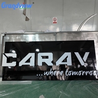 Enseigne rétroéclairée LED en acier inoxydable 3D personnalisée Grandview |   Support mural publicitaire AC 110V pour magasins et bâtiments - Utilisation intérieure/extérieure