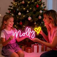 Letrero LED de Neón Personalizado con Forma de Corazón y Texto, para Bodas de Alta Gama, Publicidad en Centros Comerciales, Eventos y Decoración de Fondos