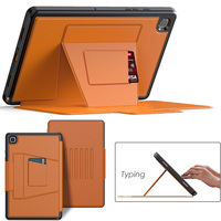 Sarung Buku Dudukan Magnetik Tidur Bangun Otomatis, untuk Samsung Galaxy Tab A7 10.4 T500 T505 Slot Kartu TPU Kulit PU