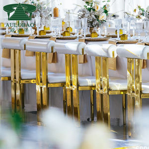 เก้าอี้ทานอาหารสไตล์ยุโรปสแตนเลสสีทองสำหรับงานแต่งงาน งานเลี้ยง และงานอีเว้นท์ - Product Image 2