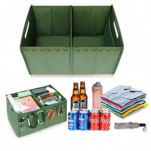 Échantillon gratuit, boîte de rangement de voiture pliable multi-compartiments avec logo personnalisé, organisateur de coffre de voiture pour SUV, accessoires de voiture - Product Image 3