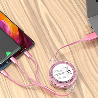 Câble de charge personnalisé 3 en 1, câble USB rétractable, câbles de données, chargeur pour iPhone, chargeur de type C pour iPhone Samsung