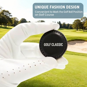 Marqueur de balle de golf personnalisé en cuir PU avec logo sur mesure, aides d'entraînement de golf pour hommes, cadeaux de golf pour grand-père - Product Image 2