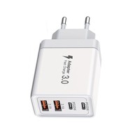 Chargeur USB 40W QC 3.0 Type C PD 20W Charge rapide pour iPhone pour Samsung pour Xiaomi Prise murale EU US UK AU