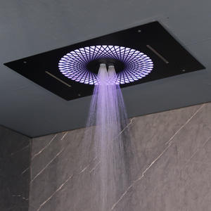 Cabezal de Ducha Oculto de Acero Inoxidable Negro con Música LED de Grado Hotelero, Juego de Ducha Oculto con Función de Cascada para Accesorios de Baño - Product Image 1