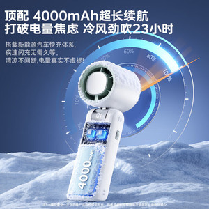 Ventilateur miniature haute vitesse Chigo 3,0 m/s, 100 niveaux, autonomie de 23 h, appareil de refroidissement portable - Product Image 2