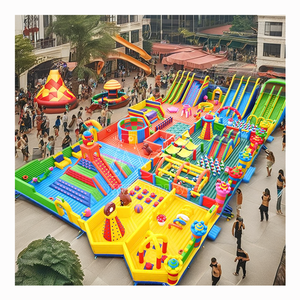 Parque de Atracciones Inflable, Área de Juegos para Niños y Adultos, Ciudad de la Diversión, Pista de Obstáculos Inflable al Aire Libre - Product Image 1