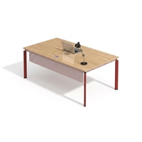 Bureau d'étude moderne de luxe personnalisable, modulaire et mobile, table de bureau à domicile avec revêtement métallique, finition bois et tiroir de rangement pour dossiers