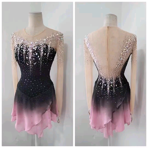 Meisjes Volwassen Kunstschaatsen Gymnastiek Balletjurk; Mesh Splice Balzaal Danskleding Voor Kinderen - Product Image 3