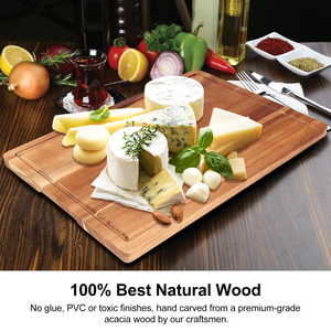 Ensemble de planches à découper en bambou double face avec rainure <span class=keywords><strong>pour</strong></span> les jus, planche de service <span class=keywords><strong>pour</strong></span> la viande, les légumes, le <span class=keywords><strong>fromage</strong></span>, <span class=keywords><strong>pour</strong></span> <span class=keywords><strong>Noël</strong></span> - Product Image 4