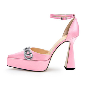 <span class=keywords><strong>Scarpe</strong></span> con <span class=keywords><strong>Tacco</strong></span> Alto e Plateau a Punta con Cinturino alla Caviglia per <span class=keywords><strong>Donna</strong></span>, Modello 2022 con Fiocco e <span class=keywords><strong>Tacco</strong></span> Grosso - Product Image 5