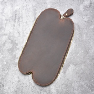 New Handmade T09 Pencil case Creative S-shaped Vintage Cowhide Pen Sleeve Fashionable Crazy Horse Leather - Product Image 4