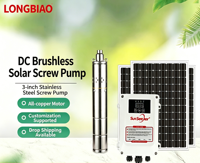 Pompe solaire submersible sans balais DC de 3 pouces 24/48V à haute pression en acier inoxydable pour l'irrigation agricole et l'utilisation domestique