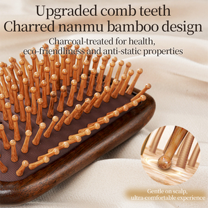 Brosse à cheveux MRD, brosse à cheveux démêlante en bambou naturel, massage du cuir chevelu, cheveux épais/fins/bouclés/séchés pour femmes et hommes - Product Image 2