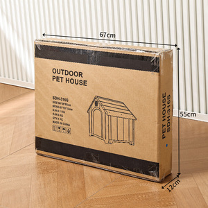 Casa para Perros Medianos de Material PP para Exteriores, Transpirable, Impermeable, Resistente a la Lluvia, al Sol y al Frío, para Todas las Estaciones, Caseta, Jaula, Villa para Perros - Product Image 3