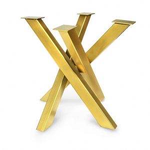 WEKIS Stahl Edelstahl Kreuz X Kreuzgestell Design Tischbeine Metal Esstisch Legs Tischfuss Runden <b>Gold</b> Bases Spider Tischgestell - Product Image 2