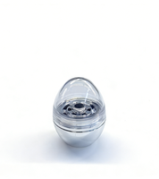 Pot cosmétique en forme d'œuf en plastique AS, vente en gros, étiquette privée OEM, faible MOQ, emballage de maquillage vide avec logo personnalisé