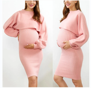 <span class=keywords><strong>Vestito</strong></span> da gonna di maternità di qualità calda di modo del <span class=keywords><strong>vestito</strong></span> lavorato a <span class=keywords><strong>maglia</strong></span> all'ingrosso per il <span class=keywords><strong>vestito</strong></span> da maglione rosa delle donne - Product Image 3