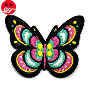 Parche bordado de mariposa, parche bordado personalizado