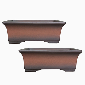 Pot Keramik untuk Kaktus & Sukulen, Pot Bonsai Tradisional Persegi Panjang dengan Lubang Drainase untuk Penggunaan Dalam & Luar Ruangan - Product Image 5