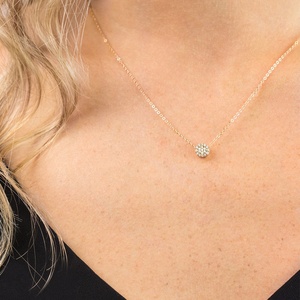 Collana con Ciondolo a Disco Personalizzato in Acciaio Inox con Iniziali e Zirconi per <span class=keywords><strong>Donna</strong></span> LAMOON, Catena a Maglie per Anniversario - Product Image 3