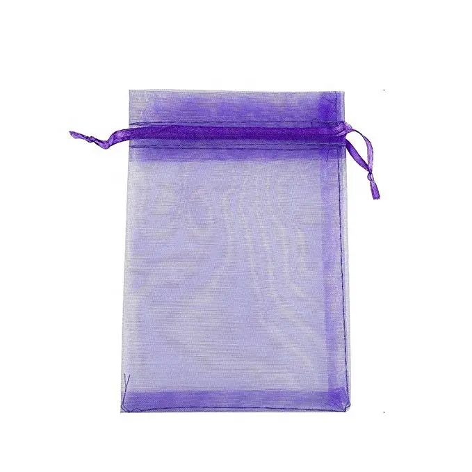 Organza sieraden candy pouch mesh gift koord bag met lint