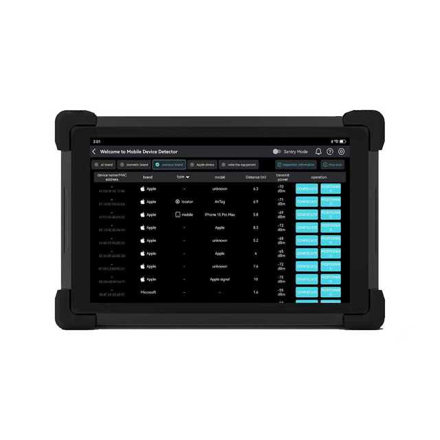 Professional AirTag Scanner OEM ODM CE FCC Certified Bluetooth Tracker Detector for Corporate Boardroom Privacy Protection