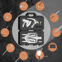 Ensemble d'outils de survie portables professionnels, pelle pliante multifonctionnelle pour l'extérieur, acier inoxydable, alliage d'aluminium, 76 cm, pour les randonneurs