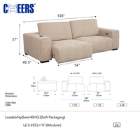 MANWAH CHEERS Sofá Cama Eléctrico Moderno y Acogedor de Dos Plazas, Deslizador Eléctrico, Tela Impermeable, Extensible con Control Remoto Inalámbrico