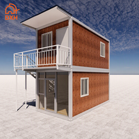 Maison conteneur modulaire préfabriquée portable à deux étages de 40 pieds, bureau préfabriqué pour chantier de construction