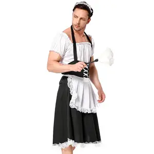 Men's Sexy Butler Servant Uniform for Adult Halloween Oktoberfest Costume Cosplay Party Set