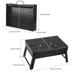 Parrilla de Carbón Portátil Plegable de Acero Inoxidable para Barbacoa, Ideal para Cocinar al Aire Libre, Campamentos, Picnics y Playa - Product Image 2