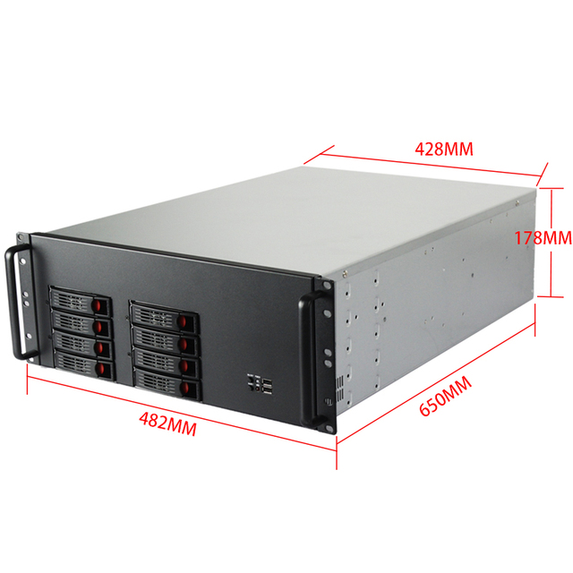 4U Industrial Control Server Rack-Mount Storage Chassis 8 Hot-Swappable Hard Drive Bays Dual-Socket EATX/ATX 1U Stock Available