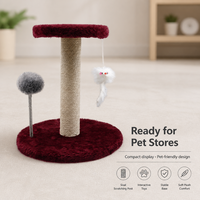 En gros Arbre à chat en sisal et bois avec griffoir, plateforme en peluche et souris suspendue avec balle à ressort - Écologique et durable pour chatons OEM/ODM