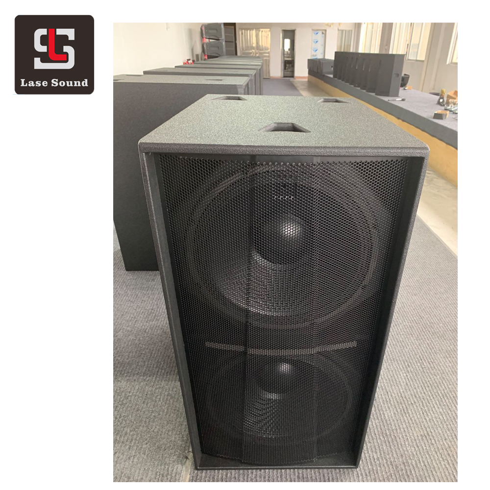 Lase suara feromagnetik ganda 18 inci, kotak speaker LAS218 dj bass, sistem suara subwoofer untuk kegiatan luar ruangan