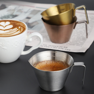 Logo personnalisé, pichet à mousse de lait pour café en acier inoxydable 304 de 100 ml, avec poignée et échelle - Product Image 2