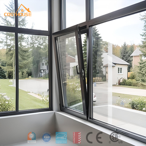Fenêtre à battant et à ouverture verticale en aluminium à économie d'énergie Cosyhouse, double vitrage, rupture de pont thermique, fenêtre isolée pour appartement et villa - Product Image 1